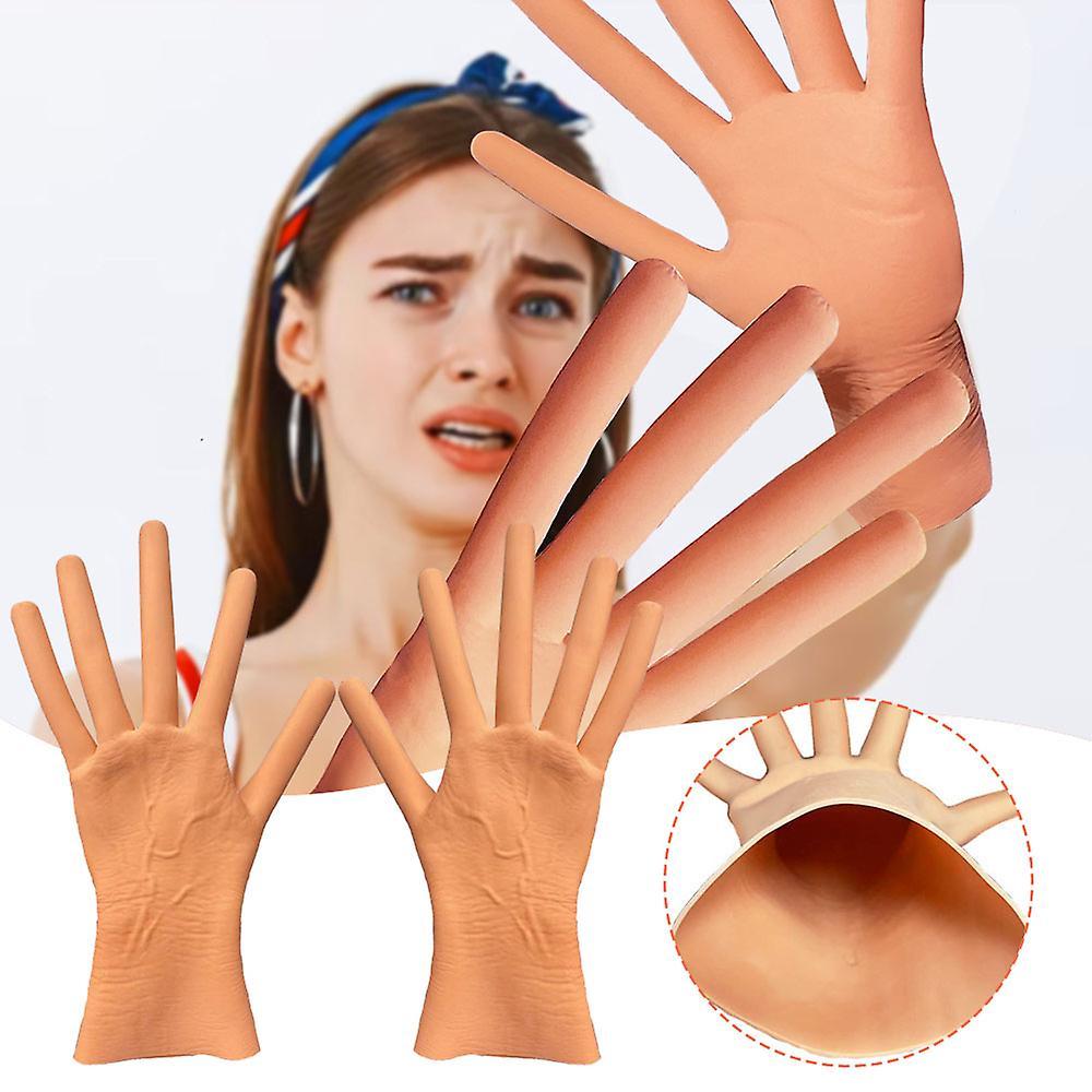 Hot Dog Fingers Letex Gloves for Halloween Creepy Dress-up Costume Props for Costume Parties