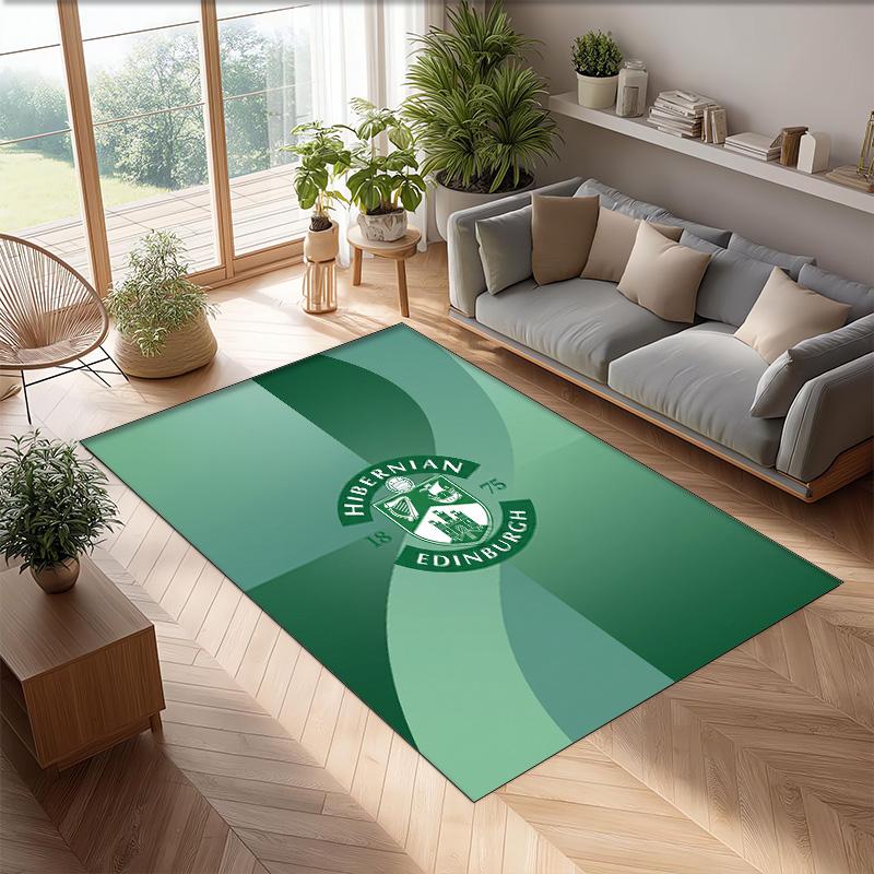 Tappeto Morbido per Pavimento Antiscivolo Hibernian FC Calcio Calcio Modello Tappeto per Interni Tappetino Decorazione Sportiva per Camera da Letto