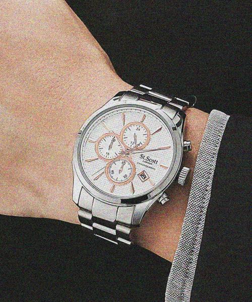 [СТ. SCOTT LONDON] ST. Мужские металлические часы SCOTT LONDON Chronograph ST3054M ST3054-SLS