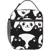 Niedliche Panda-Print Lunchbox Wiederverwendbare Isolierte Lunchtasche Thermische Kühltasche Tragetasche für Jungen Mädchen Schule Männer Frauen Picknick Reisen Wandern
