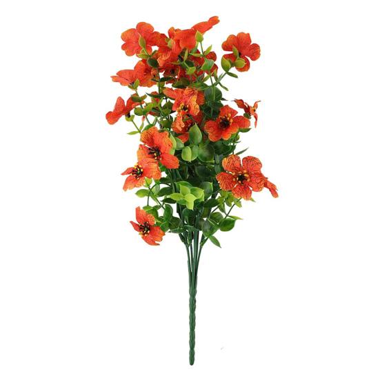 

Искусственный фиолетовый цветок Реалистичная поддельная цветочная ветка Дом Офис Свадебная вечеринка Настольное украшение В помещении На улице Искусственные цветущие растения Декор оранжевый