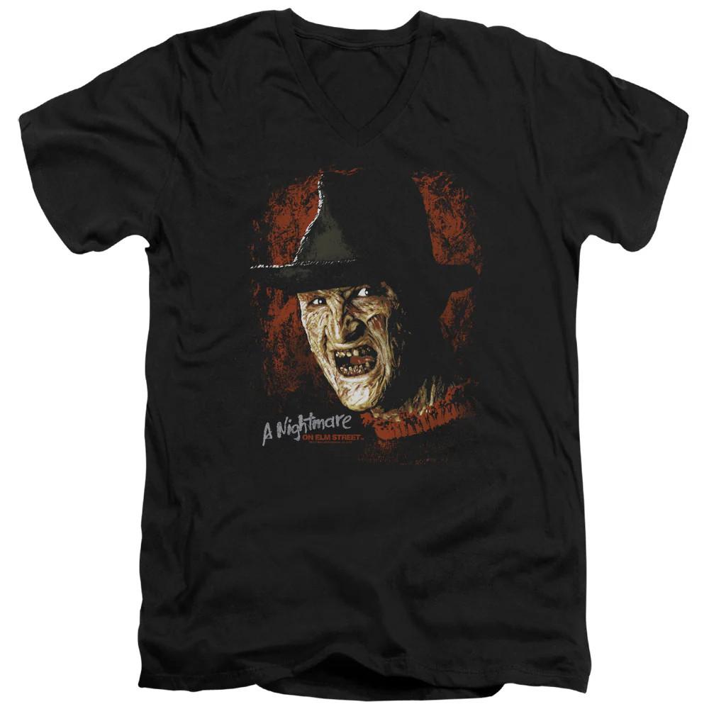 

Nightmare On Elm Street Worst Nightmare Mens Slim Fit V-Neck T Shirt Black 4XL