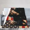 Patriotic Michael Jackson Flag Portrait Blanket Quality Soft Warm  Throw Blanket Autumn Camping Bedroom Street Trend Bedspread