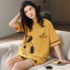 Pajamas Women's Summer Cartoon Crew Neck Short Sleeve Shorts Student Casual Thin Loungewear Two-piece Set