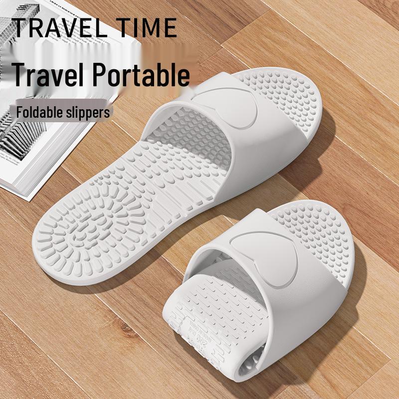 Women's Minimalist Foldable EVA Bathroom Slippers - Silent, Odor-Resistant, Anti-Slip for Travel & Hotel Use