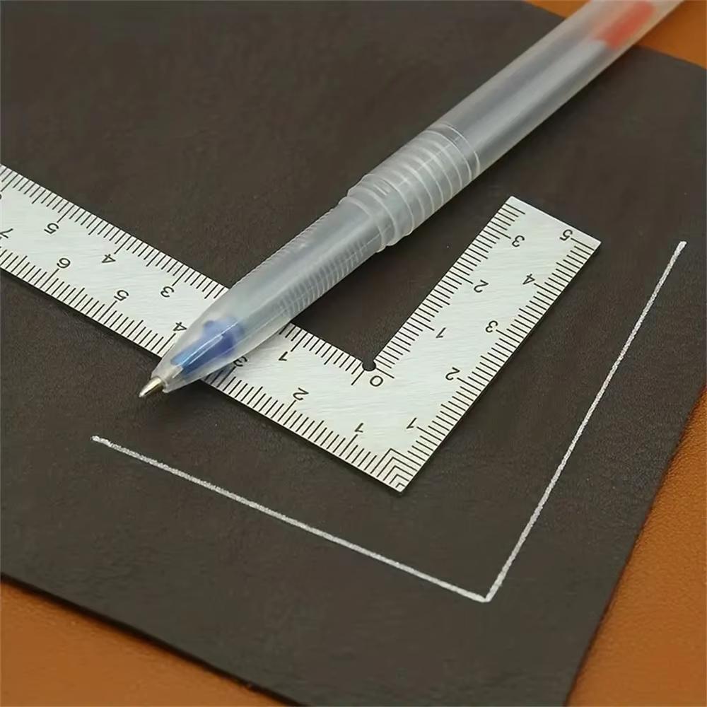 Mini Stainless Steel L-Shaped Double-Sided Precision Scale Ruler - High-Accuracy Measuring Tool for Leather Design, Metal Materi
