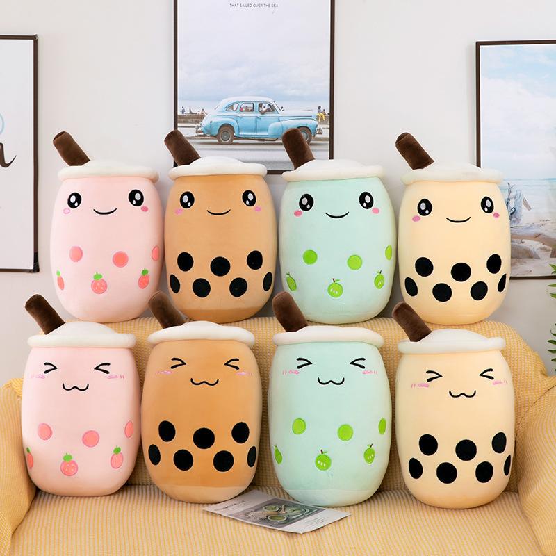 24cm Cute Milk Tea Cup Plush Toys Soft Stuffed  Kawaii  Boba Tea Plushie Toy For Kids Christmas Toys Birthday Gifts