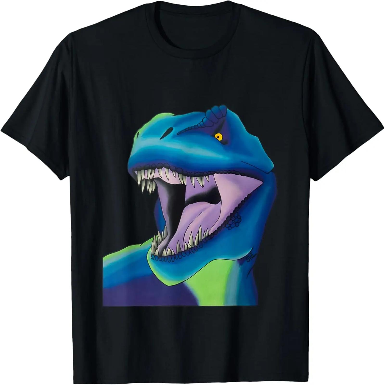 Blue T-Rex Dinosaur T-Shirt XXXXXL разноцветный
