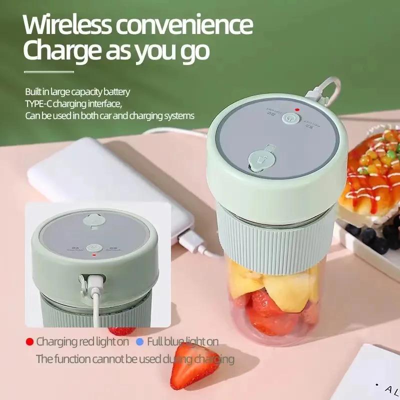 New Electric Fresh Juicer Powerful Crushed Ice Wireless Mini Portable Blender Bottle Juice Extractors Smoothie Mixer Cup Citrus
