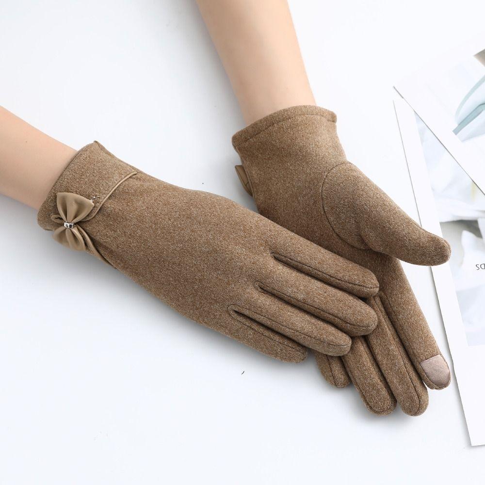 Gloves Suede Mittens Warm Gloves Winter Gloves Female Gloves Full Finger Gloves Gloves