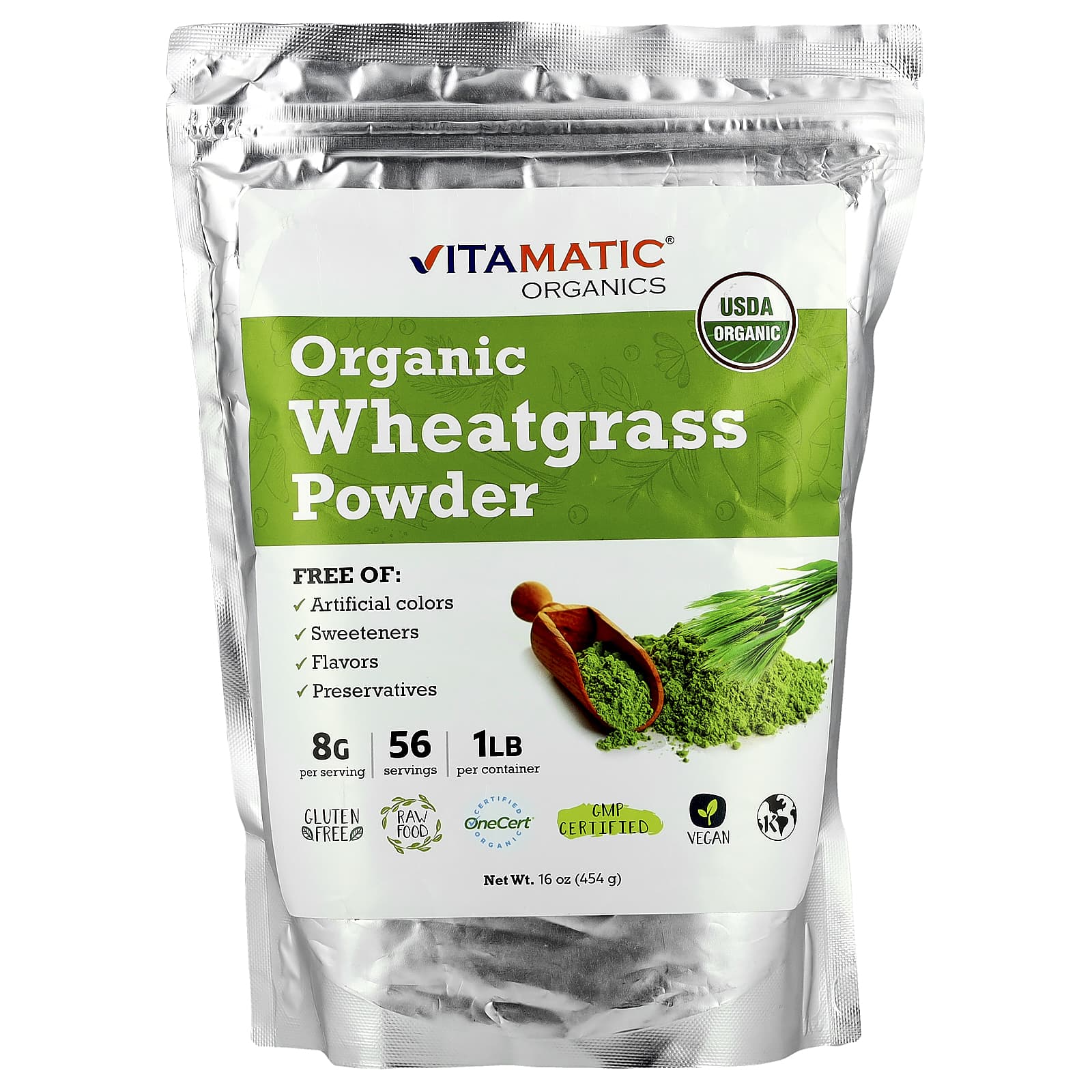 

Organic Wheat Grass Powder, 454G(16Oz)