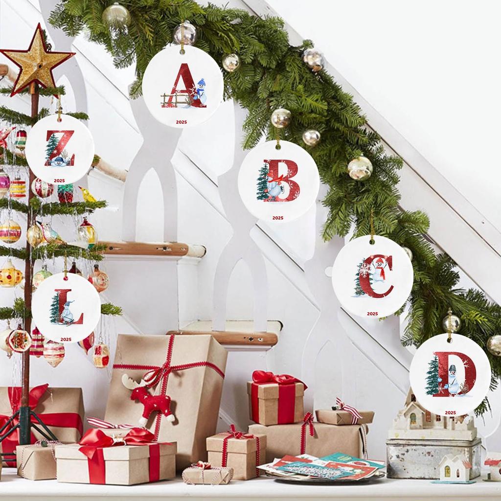 26 Letters Santa Christmas Pendant Acrylic Car Pendant Christmas Tree Decoration
