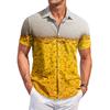 Men's Casual Short Sleeve Shirt Beer Festival Print Button Down Lightweight Summer Shirt for Outdoor Activities