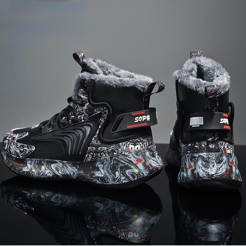 Botas de tornozelo de inverno botas de neve masculinas botas de couro de pele quente de natal cowboy esporte sapatos de alta qualidade casuais ao ar livre clássico