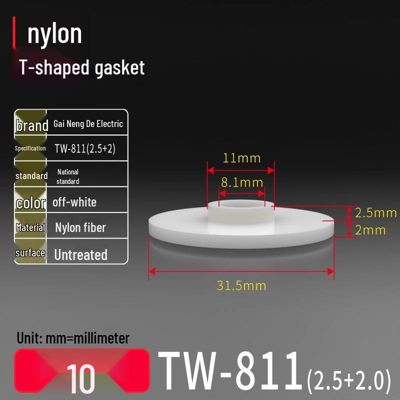 T-förmiger Nylon-Kunststoff-Dichtungsring und Schraubwellenhülse (Für dich: M2-M35)