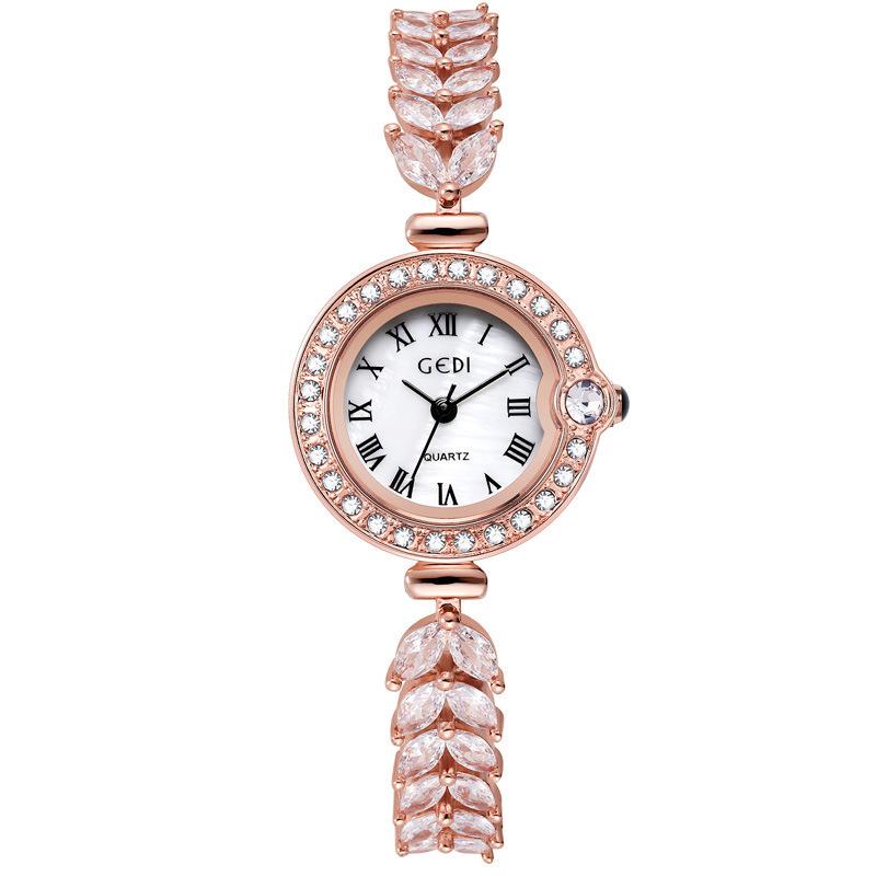 Retro Small Gold Spike Women'S Watch Versatile Fritillary Diamond-Encrusted Small Plate Quartz Waterproof Watch