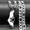 Israel Country Map Pendant Necklace Personalized Clavicle Chain Neck Jewelry