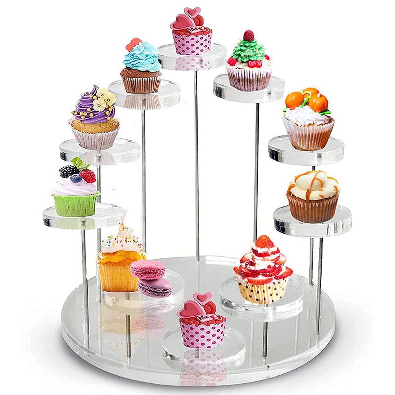 Acrylic Transparent Multi-layer Figurine Display Ring Watch Accessory Decorative Stand Dessert Cake Display Stand Simple Durable