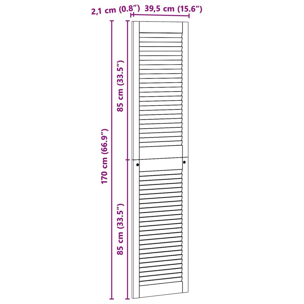 Cabinet Door Set 4 pcs Natural Finish 170 x 2.1 x 39.5 cm Solid Pine Wood