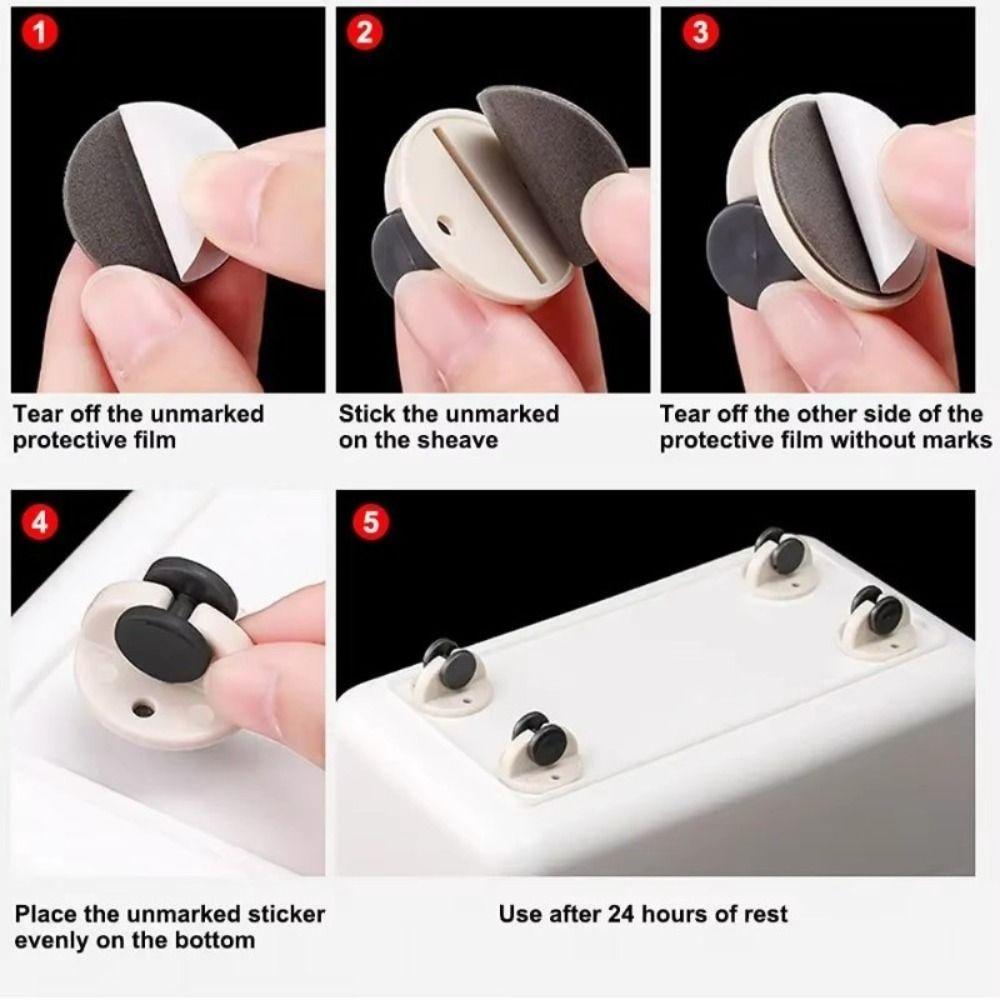 4Pcs/Set Universal Storage Box Sheave Mini Trash Can Mobile Pulley Furniture Fixed Casters