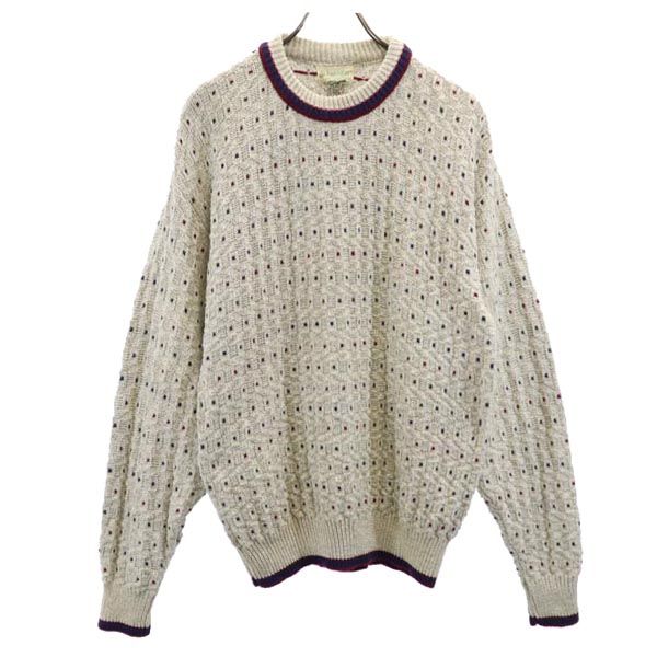 

STJOHN’sBAY 90-е Сделано в США Старый Хлопковый свитер с длинным рукавом L Серый трикотаж Мужской Б/у