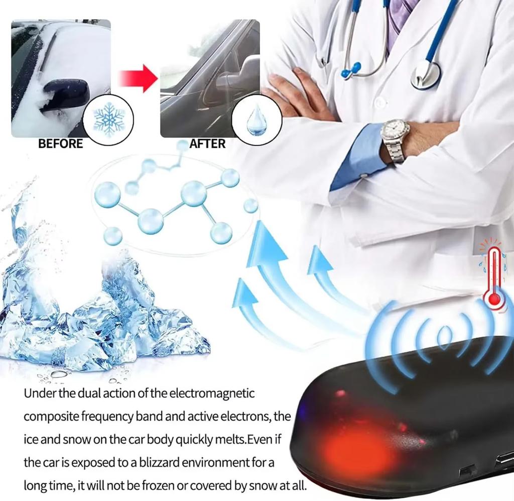 Car Solar Electromagnetic Molecular Interference Antifreeze Device Snow Removal Instrument Windshield Deicer Defog Winter Upgrad