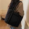 Korean Style Cotton-padded Tote Bag Solid Color Puffy Crossbody Bag Casual Nylon Handbag  Girls