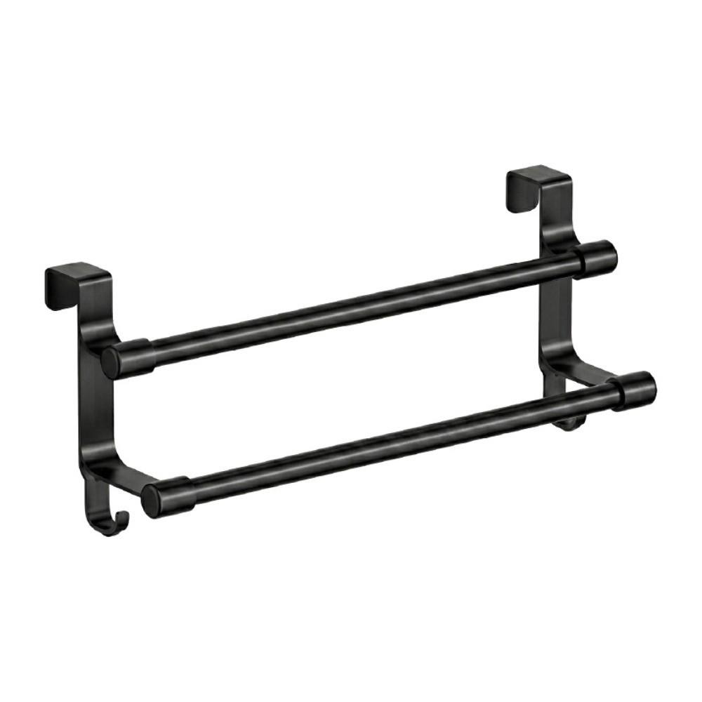Space-Saving Double Rod Towel Rack Punch-Free Bath Towel Organizer Toilet Storage