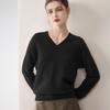 Minimalist Women's Pure Cashmere V-Neck Loose Knit Sweater - Early Autumn Pullover Top