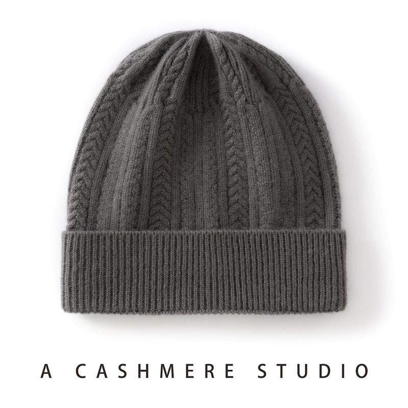 Cashmere hats for men and women's new autumn and winter wool hats, thickened and cold-proof knitted cold hats in winter