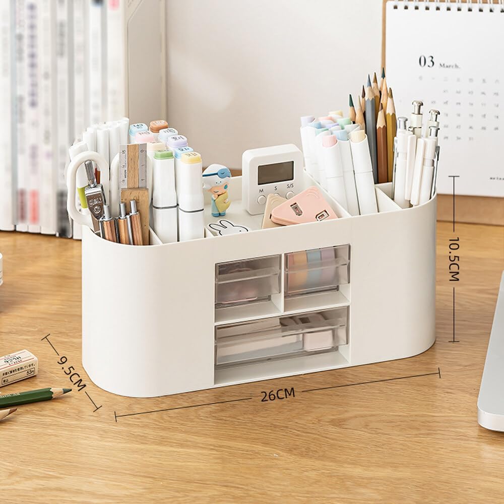 Nordic Minimalist Desk Pen Holder Storage Box Desk Organizer Large Capacity Desktop Stationery Pencil Organize Office Supplies
