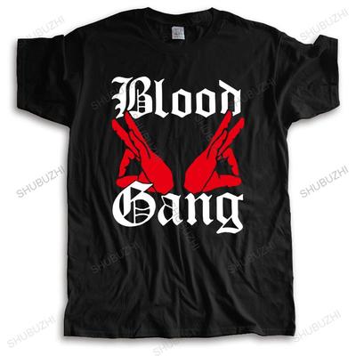 Male Streetwear T-shirt Cotton T Shirt Men Crew Neck Tops Blood Gang Hand Cotton Short Sleeve Bigger Size Summer Loose Top Gift