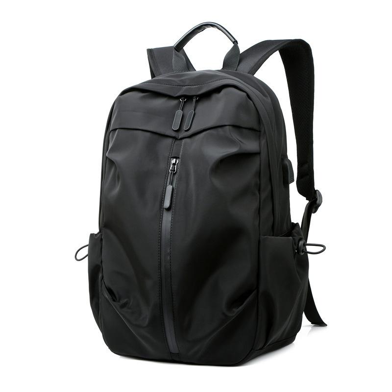 Double Shoulder Solid Color Business Leisure Computer Backpack Outdoor Travel Commuting Business Trip Large Capacity Student Schoolbag