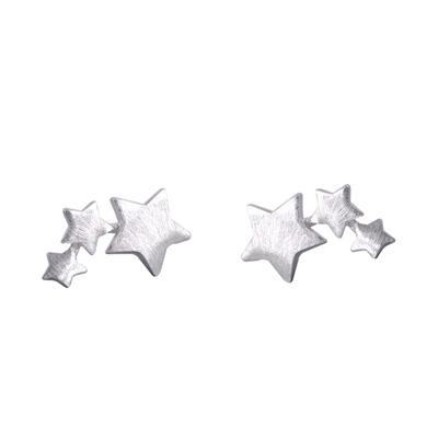 Orecchini a forma di stella ipoallergenici color argento alla moda per le donne Eleganti gioielli da sposa pendientes Brincos eh907
