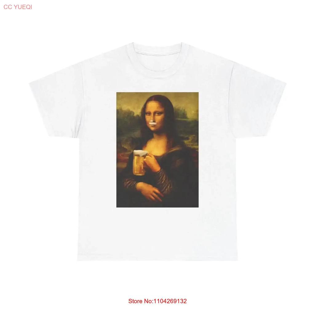 Mona Lisa Funny Beer T Shirt Jokes Retro Heavy Cotton Vintage Designer Clothes Breathable Soft Homme Stretched
