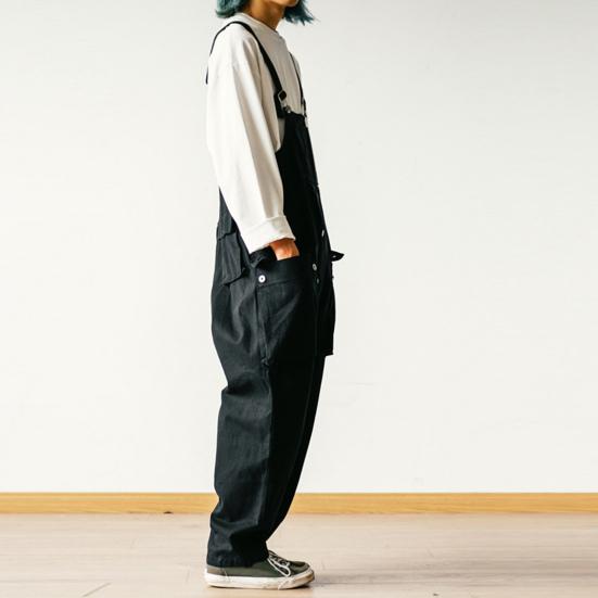 Herren Jumpsuit Mehrere Taschen Einfarbige Tasche Locker Bequem Verkleidung Übergroß Vintage