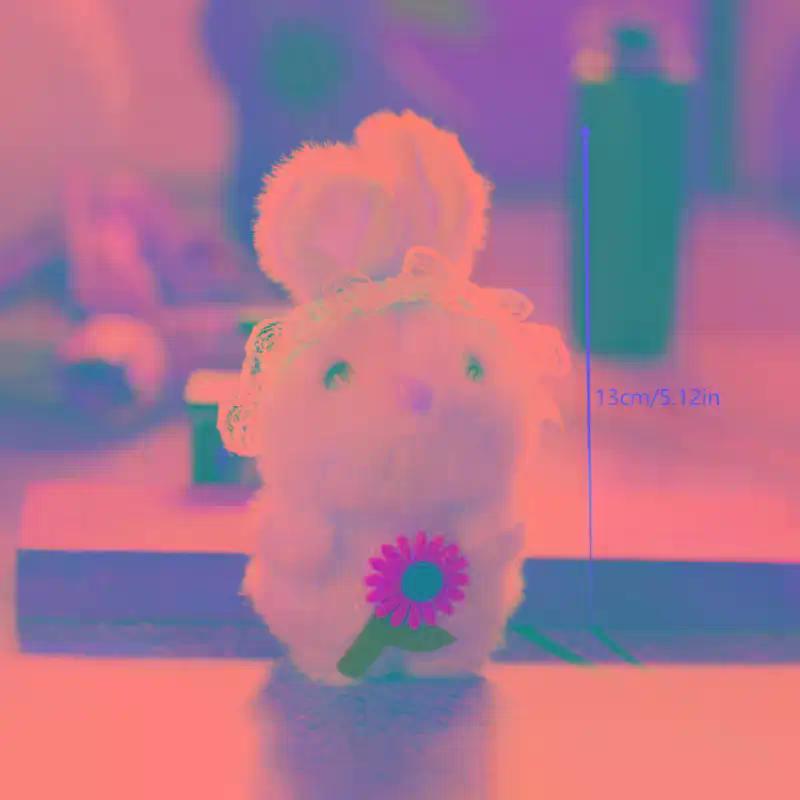 Cute Flower Rabbit Bunny Plush Animals Doll Stuffed Toy Keychain Pendant Backpack Hangings Decor Girly Bag Kids Gifts