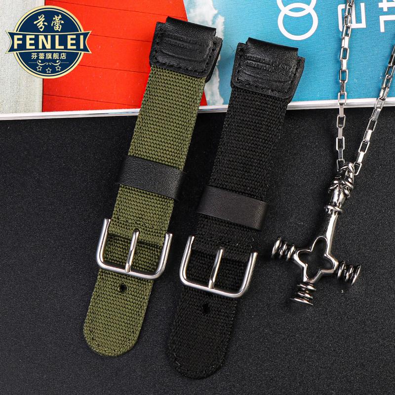 Für Casio Nylonarmband W-735H AE-1200WH SGW-300/400H/500H AQ-S810W AE-1000/1300 MRW-200H Konvex 16 18mm Canvas Silikon Uhrenarmband