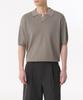 Cool Touch Slit Neck Knitted Polo Shirt [Taupe]