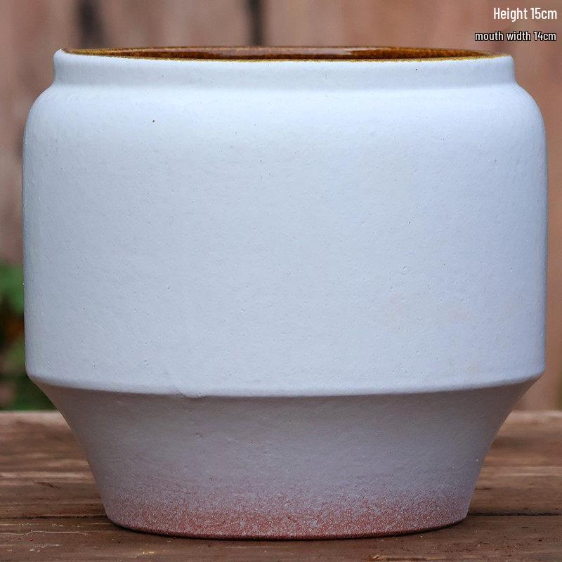 Large Handmade Coarse Ceramic Pot for Succulents and Greenery
