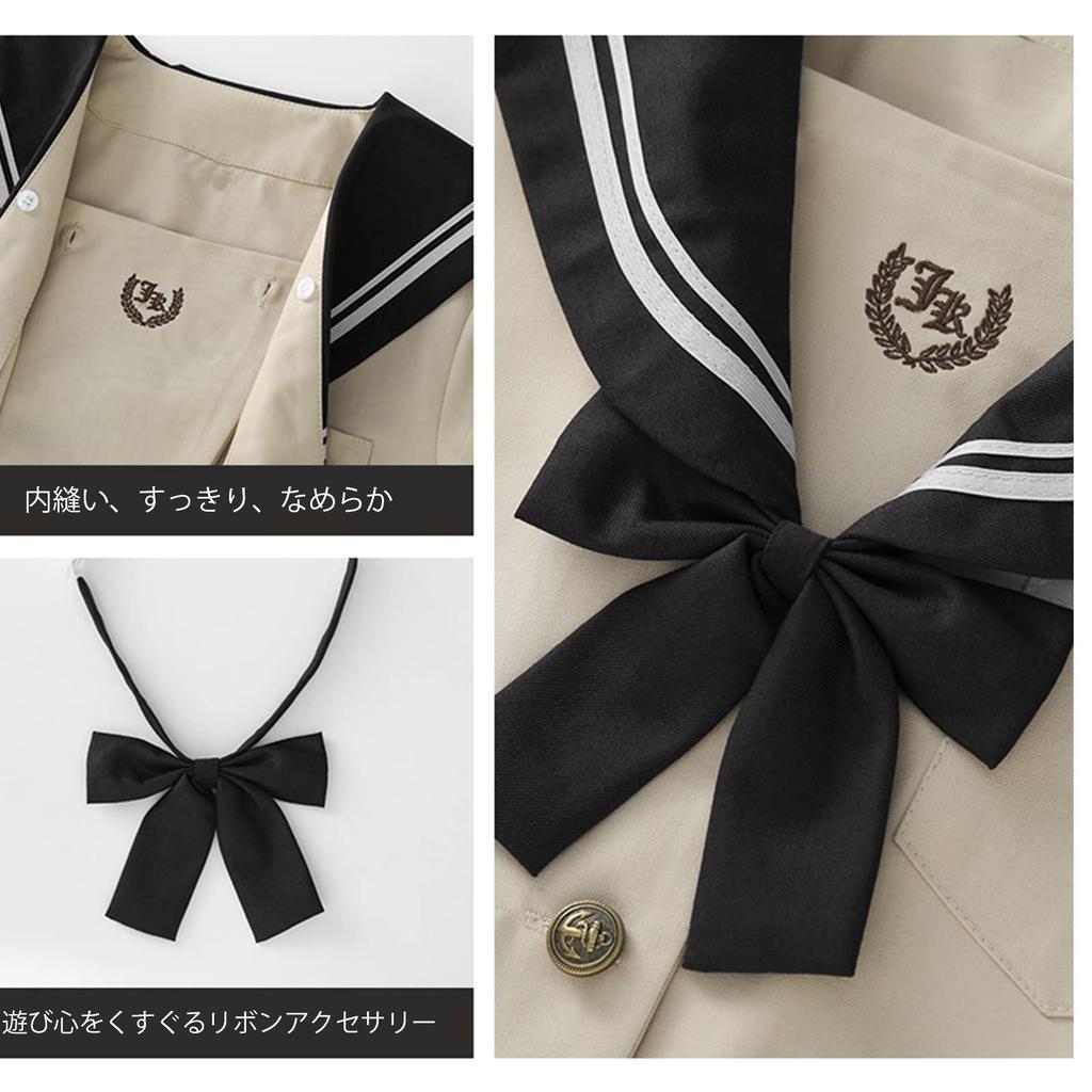 Sailor Authentic High School Girl Cosplay Long Sleeve and Short Sailor Bow JK Cosplay School Pleated JK Bowtie Class Kansai Academy British High