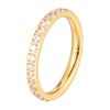 Super Flash Full Diamond Zircon Plain Ring Electroplating Stacked Band Niche Ring Women'S Titanium Steel High Color Retention Accessories Quality