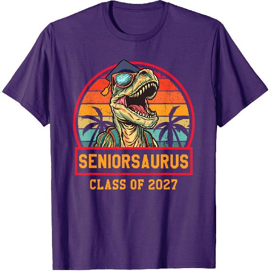 Seniorsaurus Class of 2027 Senior Funny Seniors 2027 T-Shirt