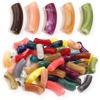 20pcs 35x11mm Acrylic Curved Tube Beads Dual Color Loose Beads For Jewelry Making DIY Handmade Necklace Bracelets Accessories