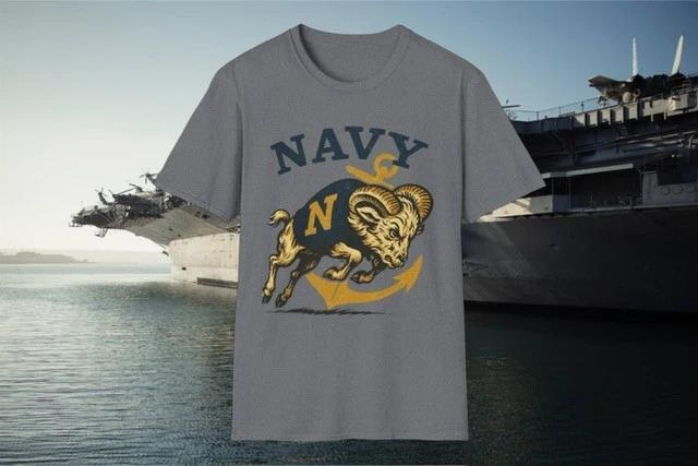 Retro Navy Midshipmen T-Shirt Unisex Military Graphic Tee Naval Academy USA 4XL