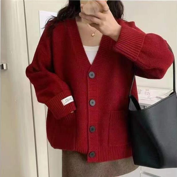 Осенний женский свитер, вязаные базовые модные топы, футболки, кардиган с длинным рукавом, корейская рубашка, свободная повседневная одежда, тонкое пальто One Size