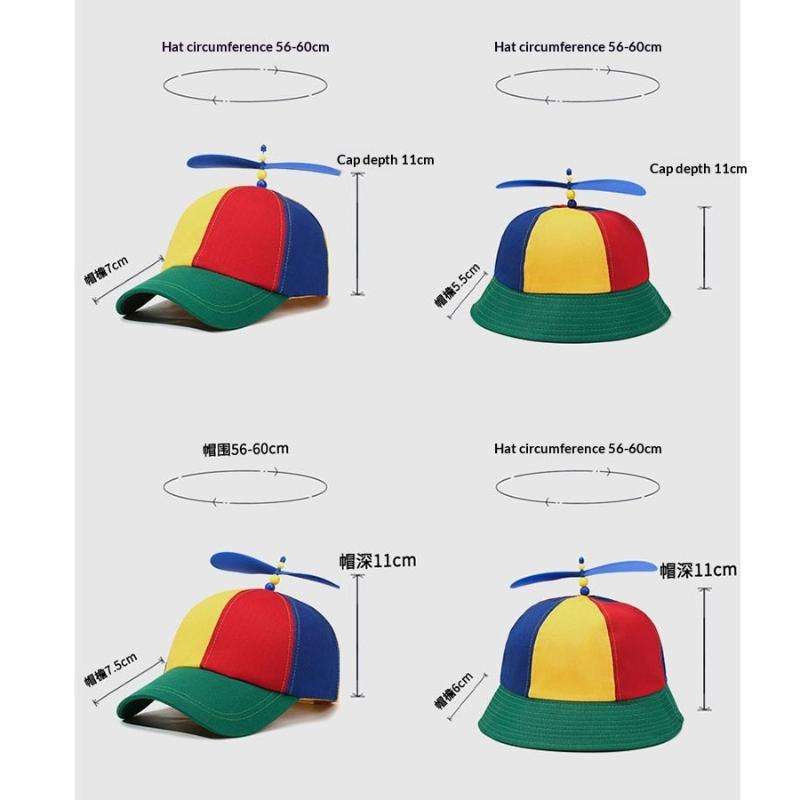Fun Propeller Baseball Cap Fashion Color Block Bamboo Dragonfly Design Spring Autumn Breathable Hat for Hiking Cycling Use