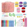 Crochet Kit Beginners Crochet Hook Set with Crochet Yarn Portable Crochet Set Crochet Hooks Travel Knitting Crochet Supplies