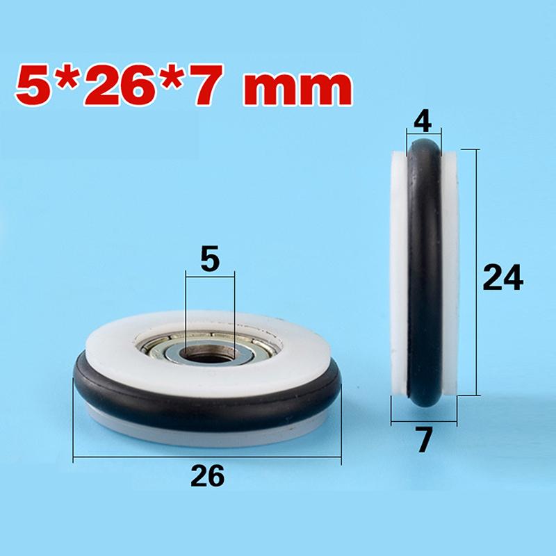 1 Piece Low Noisy Bearing Wheel O Ring Mute Elasticity Rubber Coated 625Z 695Z Roller Wheel Pulley Blackboard Fishing Tool