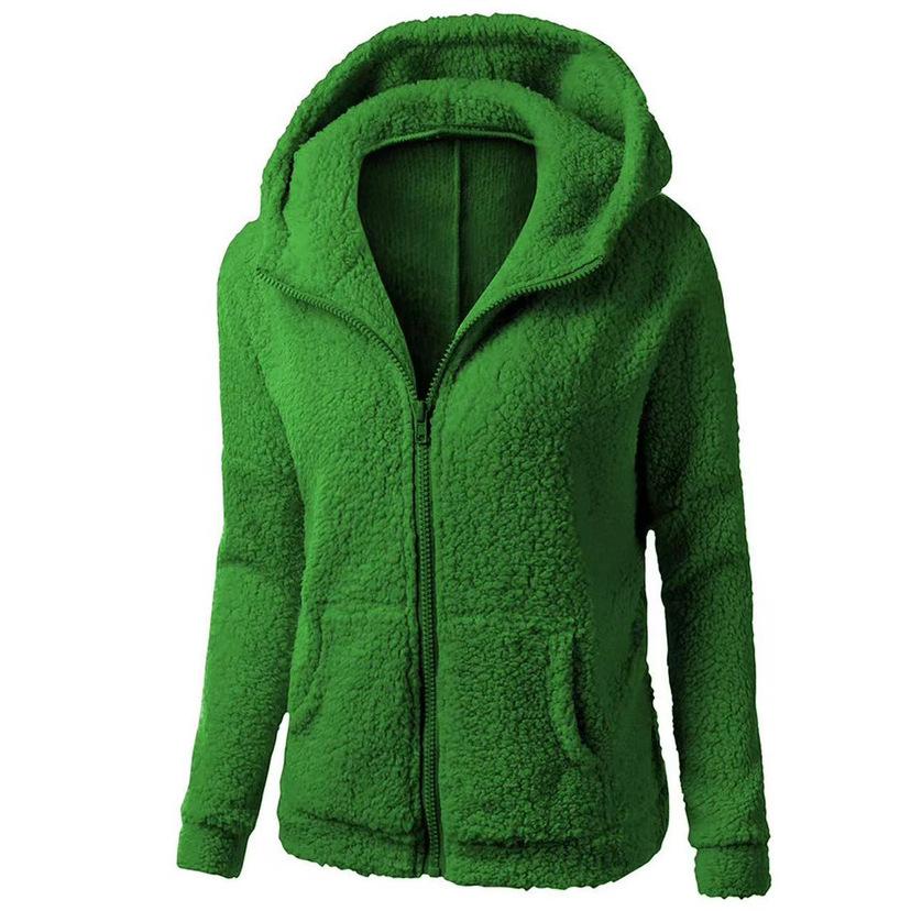 Autumn Winter Warm Jacket Women Hoodie Hooded Casual Female Hoodies Sweatershirt Zipper Coat Solid Soft Fleece Women Coat